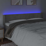 Világosszürke bársony LED-es fejtámla 203 x 16 x 78/88 cm 4