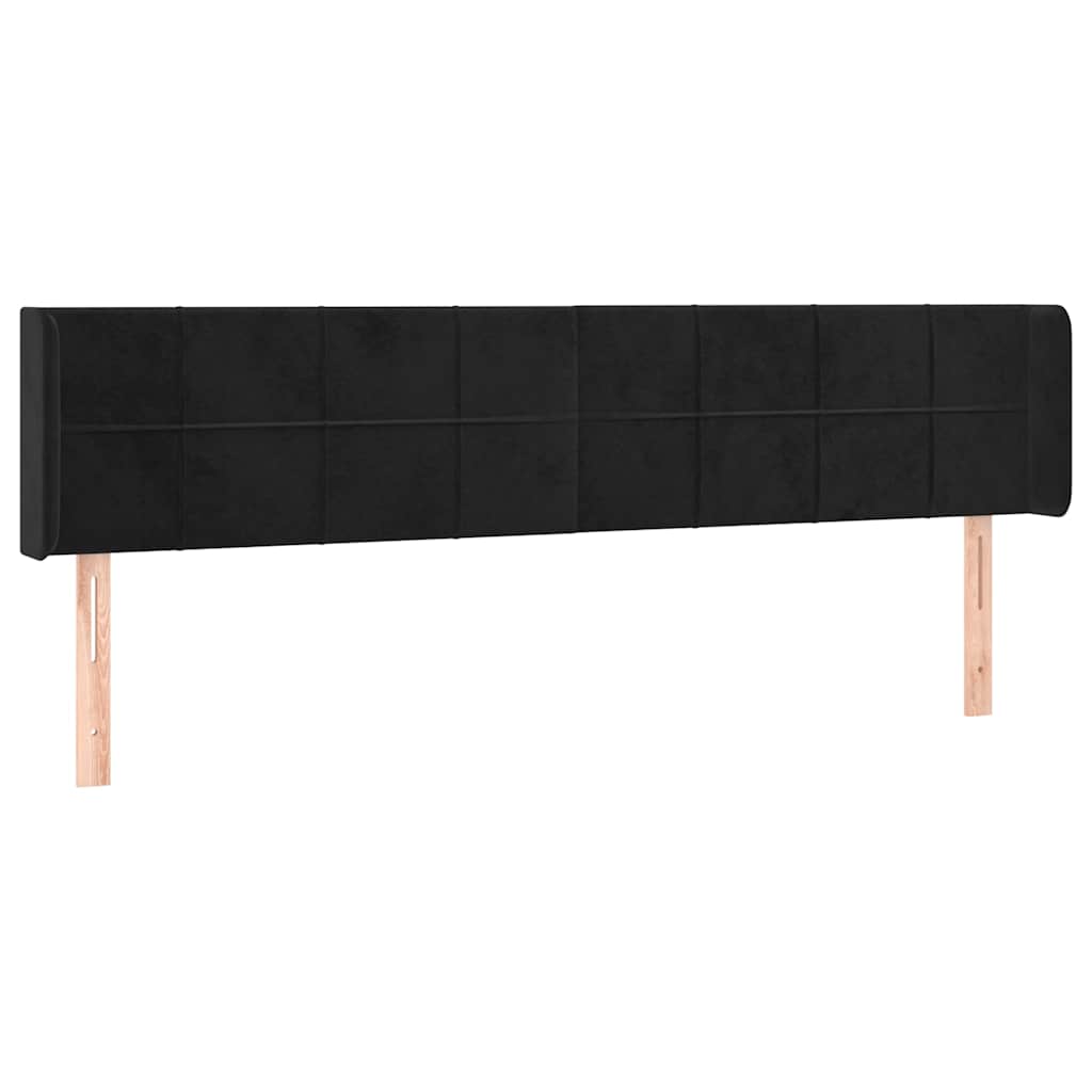 Fekete bársony LED-es fejtámla 203 x 16 x 78/88 cm 3