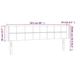 Fekete bársony LED-es fejtámla 203 x 16 x 78/88 cm 6