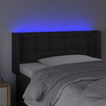 Fekete műbőr LED-es fejtámla 93 x 16 x 78/88 cm 4