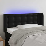 Fekete műbőr LED-es fejtámla 93 x 16 x 78/88 cm