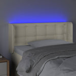 Krémszínű műbőr LED-es fejtámla 93 x 16 x 78/88 cm 4