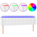 Fehér műbőr LED-es fejtámla 163x16x78/88 cm 2