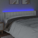 Fehér műbőr LED-es fejtámla 163x16x78/88 cm 4