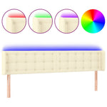 Krémszínű műbőr LED-es fejtámla 183 x 16 x 78/88 cm 2
