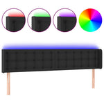 Fekete műbőr LED-es fejtámla 203 x 16 x 78/88 cm 2