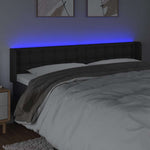 Fekete műbőr LED-es fejtámla 203 x 16 x 78/88 cm 4