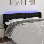 Fekete műbőr LED-es fejtámla 203 x 16 x 78/88 cm