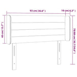 Sötétbarna szövet LED-es fejtámla 93 x 16 x 78/88 cm 6
