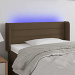 Sötétbarna szövet LED-es fejtámla 93 x 16 x 78/88 cm