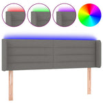 Sötétszürke szövet LED-es fejtámla 147 x 16 x 78/88 cm 2