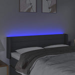 Sötétszürke szövet LED-es fejtámla 147 x 16 x 78/88 cm 4