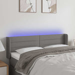 Sötétszürke szövet LED-es fejtámla 147 x 16 x 78/88 cm