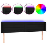 Fekete szövet LED-es fejtámla 163 x 16 x 78/88 cm 2