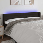 Fekete szövet LED-es fejtámla 203 x 16 x 78/88 cm