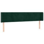 Sötétzöld bársony LED-es fejtámla 163 x 16 x 78/88 cm 3