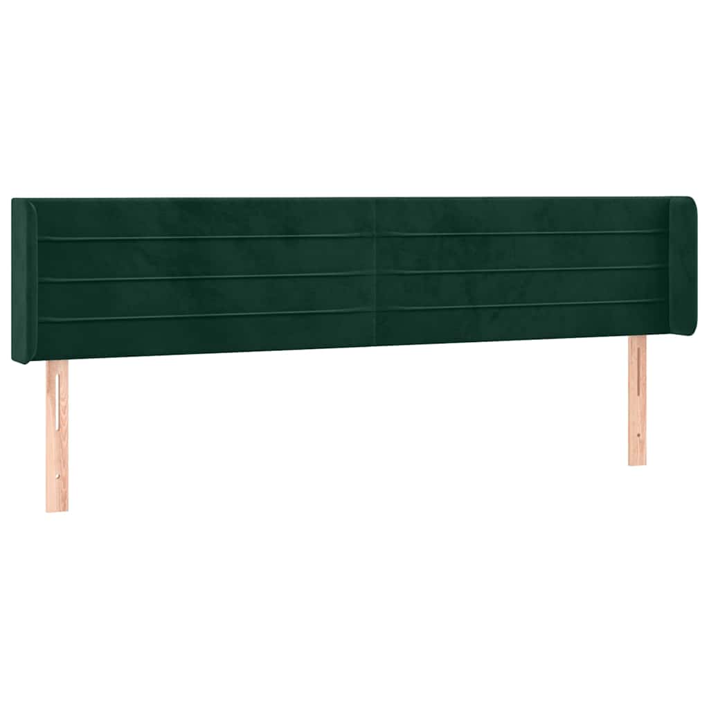 Sötétzöld bársony LED-es fejtámla 163 x 16 x 78/88 cm 3