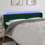 Sötétzöld bársony LED-es fejtámla 163 x 16 x 78/88 cm