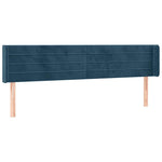 Sötétkék bársony LED-es fejtámla 203 x 16 x 78/88 cm 3