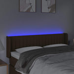 Sötétbarna szövet LED-es fejtámla 147 x 16 x 78/88 cm 4