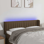 Sötétbarna szövet LED-es fejtámla 147 x 16 x 78/88 cm
