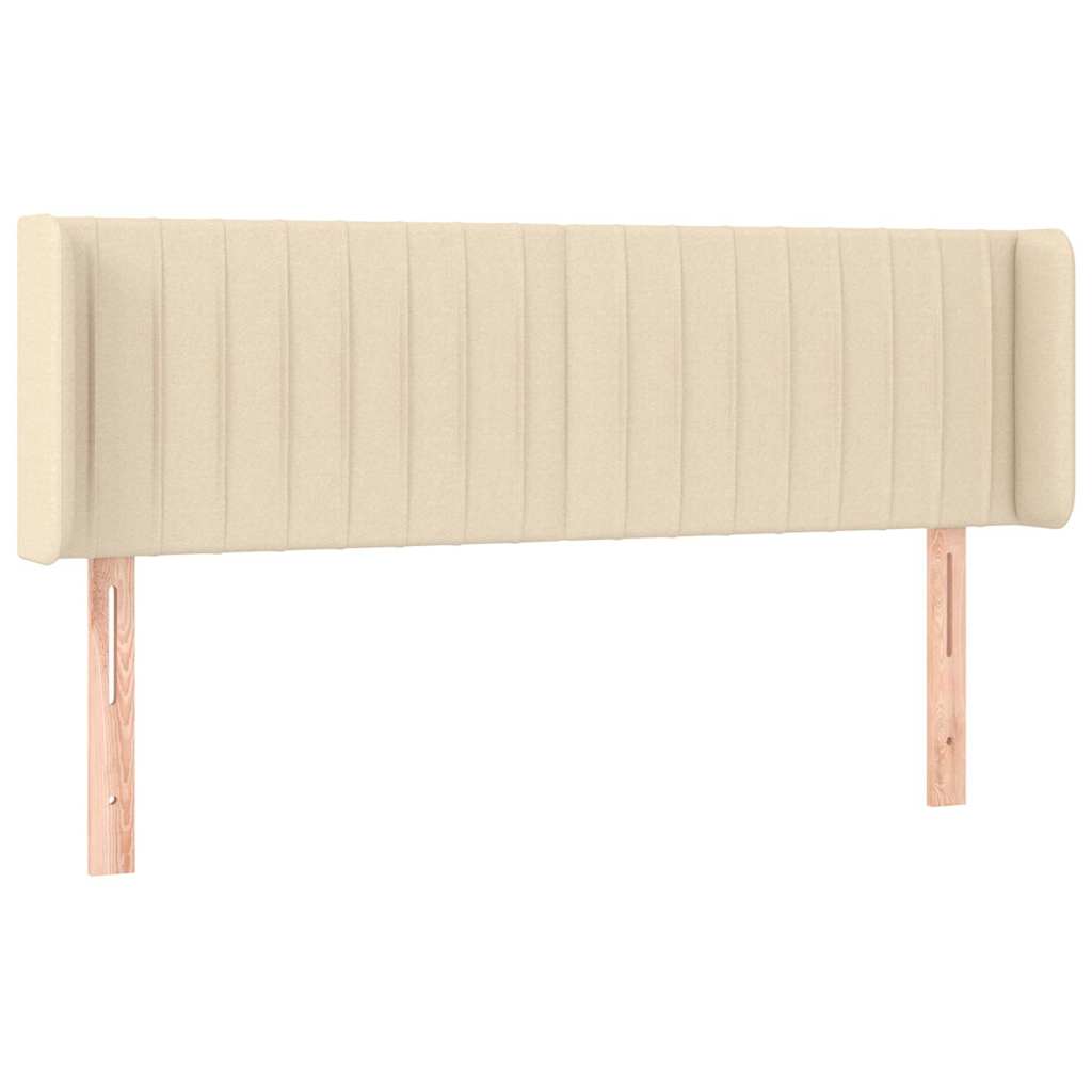 Krémszínű szövet LED-es fejtámla 147 x 16 x 78/88 cm 3