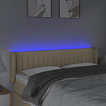 Krémszínű szövet LED-es fejtámla 147 x 16 x 78/88 cm 4