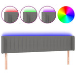 Sötétszürke szövet LED-es fejtámla 183 x 16 x 78/88 cm 2