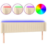 Krémszínű szövet LED-es fejtámla 203 x 16 x 78/88 cm 2