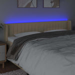 Krémszínű szövet LED-es fejtámla 203 x 16 x 78/88 cm 4