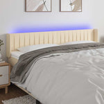 Krémszínű szövet LED-es fejtámla 203 x 16 x 78/88 cm