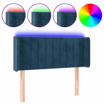 Sötétkék bársony LED-es fejtámla 83 x 16 x 78/88 cm 2