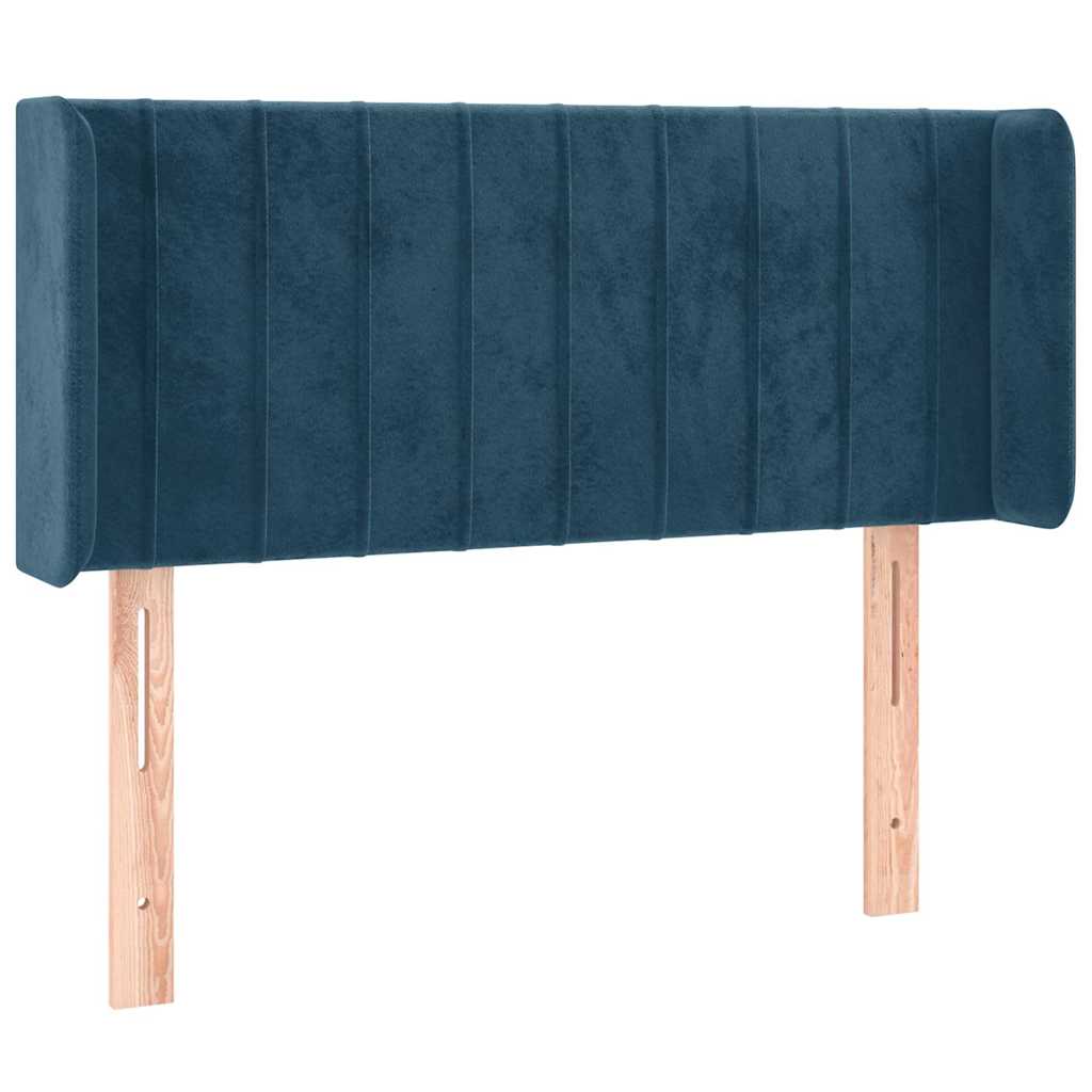 Sötétkék bársony LED-es fejtámla 83 x 16 x 78/88 cm 3