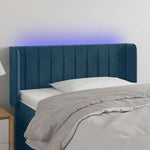 Sötétkék bársony LED-es fejtámla 83 x 16 x 78/88 cm