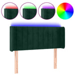 Sötétzöld bársony LED-es fejtámla 93 x 16 x 78/88 cm 2