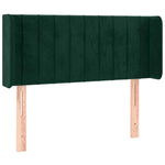 Sötétzöld bársony LED-es fejtámla 93 x 16 x 78/88 cm 3