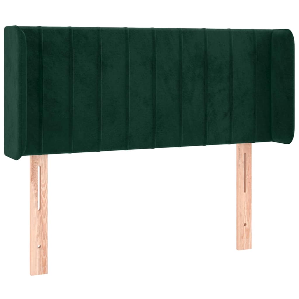Sötétzöld bársony LED-es fejtámla 93 x 16 x 78/88 cm 3