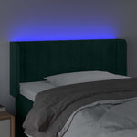 Sötétzöld bársony LED-es fejtámla 93 x 16 x 78/88 cm 4