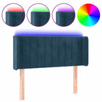 Sötétkék bársony LED-es fejtámla 103 x 16 x 78/88 cm 2