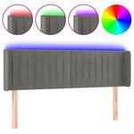 Világosszürke bársony LED-es fejtámla 147 x 16 x 78/88 cm 2