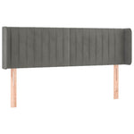 Világosszürke bársony LED-es fejtámla 147 x 16 x 78/88 cm 3