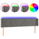 Sötétszürke bársony LED-es fejtámla 163 x 16 x 78/88 cm 2