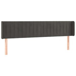 Sötétszürke bársony LED-es fejtámla 163 x 16 x 78/88 cm 3