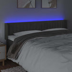 Sötétszürke bársony LED-es fejtámla 163 x 16 x 78/88 cm 4