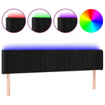 Fekete bársony LED-es fejtámla 163 x 16 x 78/88 cm 2