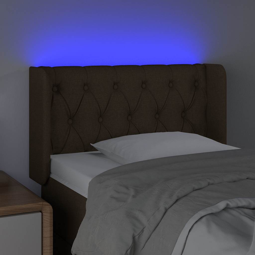Fekete szövet LED-es fejtámla 83 x 16 x 78/88 cm 4