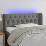 Sötétszürke szövet LED-es fejtámla 93 x 16 x 78/88 cm