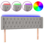 Világosszürke szövet LED-es fejtámla 147 x 16 x 78/88 cm 2
