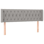 Világosszürke szövet LED-es fejtámla 147 x 16 x 78/88 cm 3