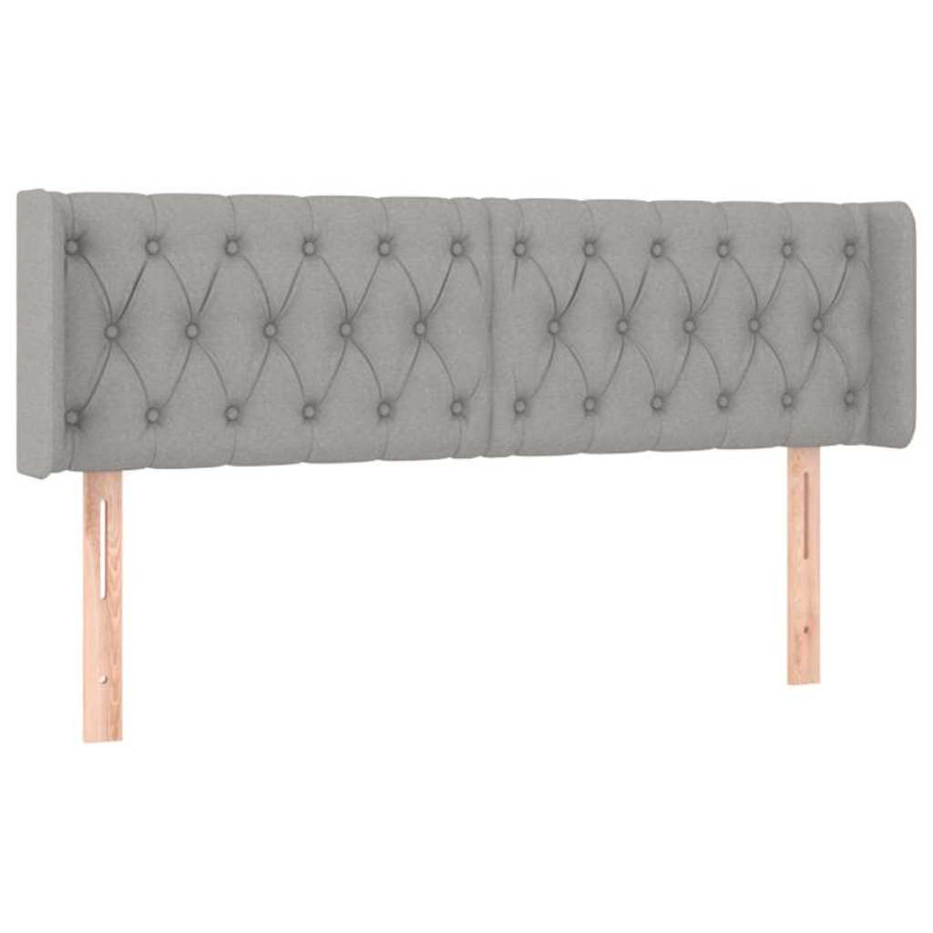 Világosszürke szövet LED-es fejtámla 147 x 16 x 78/88 cm 3